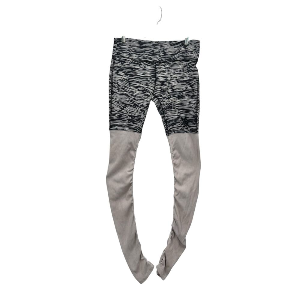 Alo Goddess Legging Women M Colorblock Grey Wave Yoga Athleisure Dance FLAW